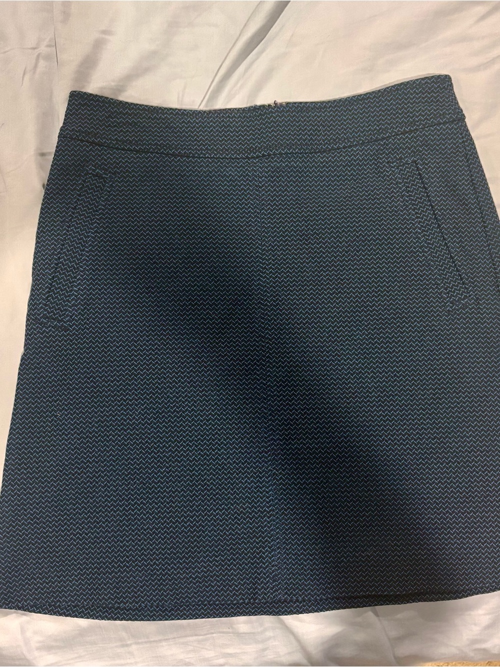 LOFT Stretch Knit Herringbone Mini Skirt